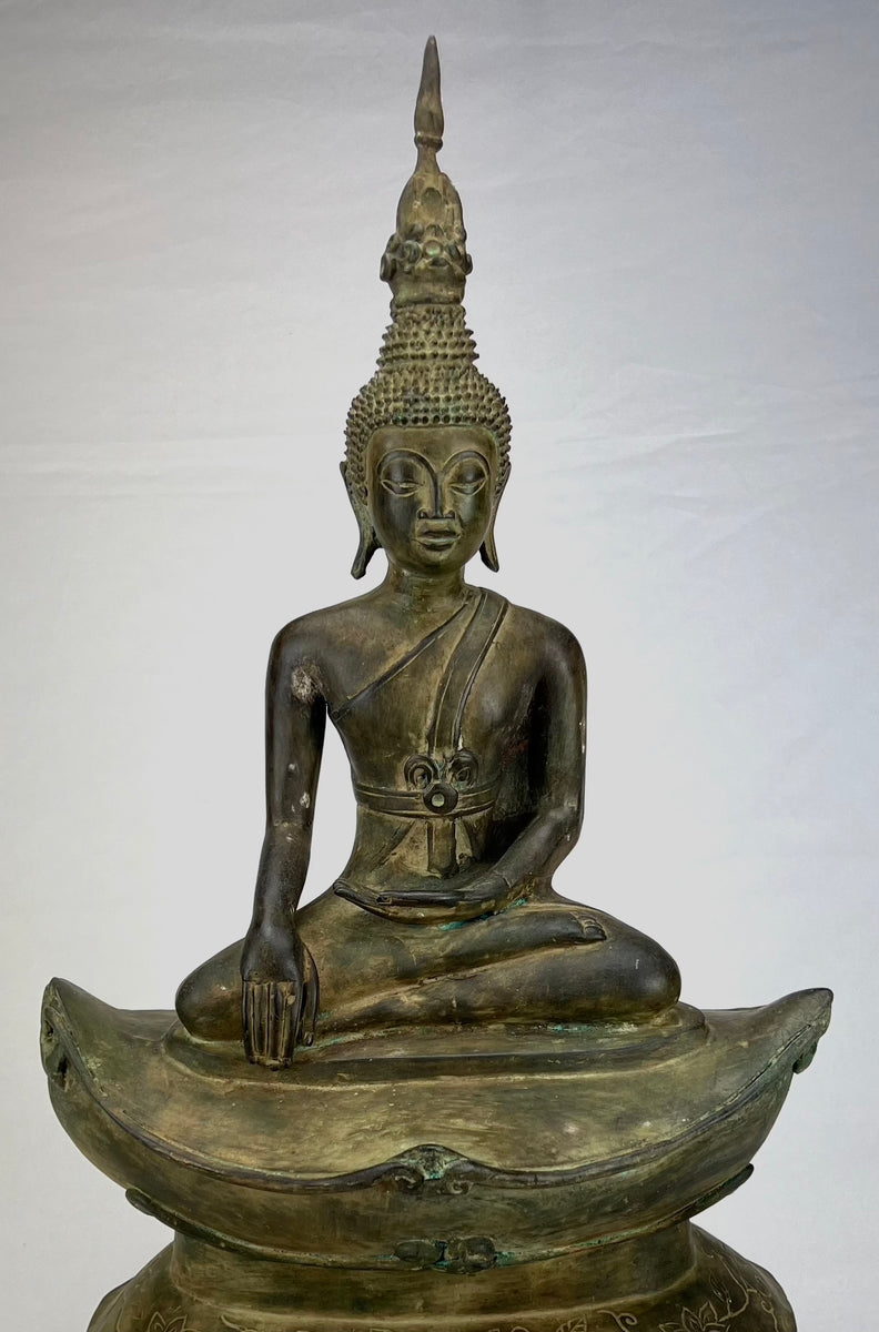 Buddha Statue - Antique Laos Style Enlightenment Buddha Statue - 56cm/22