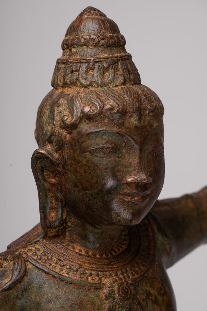 Statue de Brahma – Brahma en bronze dansant de style indien antique – Création du dieu hindou – 53 cm/21"