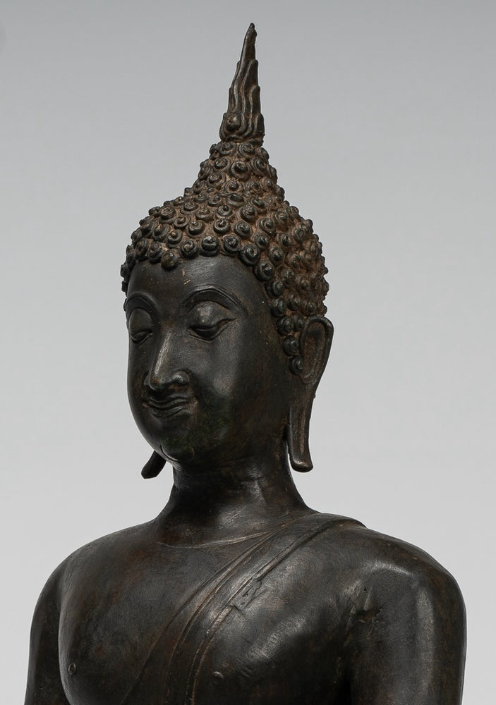 Statua di Buddha - Statua di Buddha dell'Illuminazione di Sukhothai in stile tailandese antico - 55 cm/22"