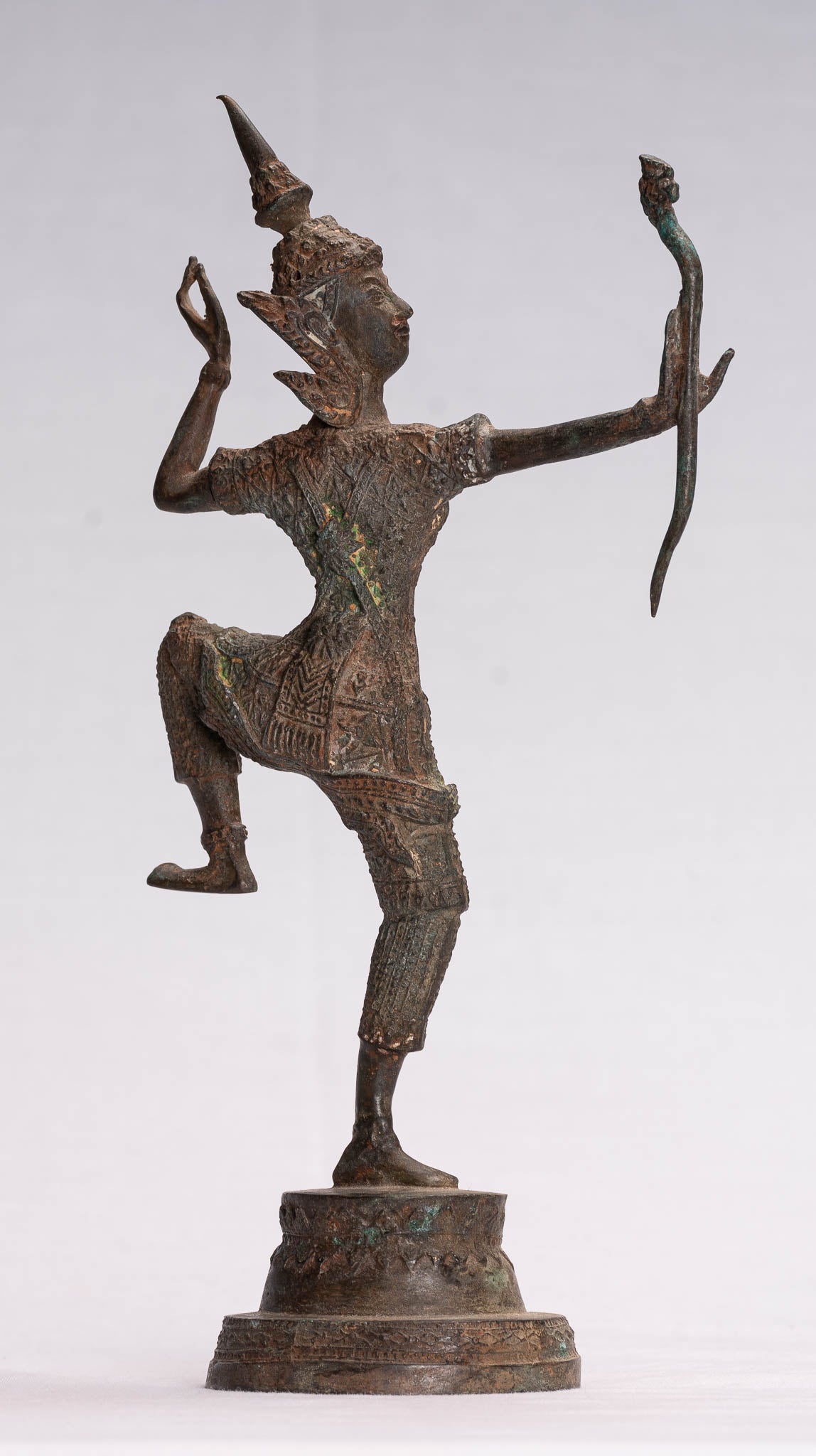 Antique Thai Style Bronze Thai Rama - Avatar of Vishnu - 26cm/11