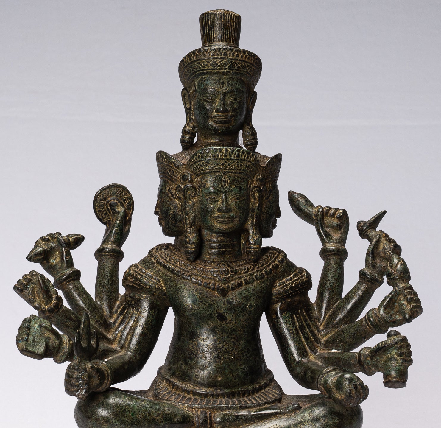 Trimurti Statue - Antique Khmer Style Trimurti Shiva Brahma Vishnu Sta ...