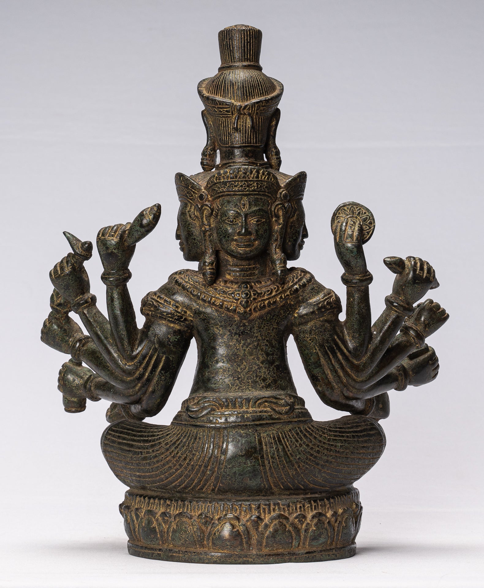 Trimurti Statue - Antique Khmer Style Trimurti Shiva Brahma Vishnu Sta ...